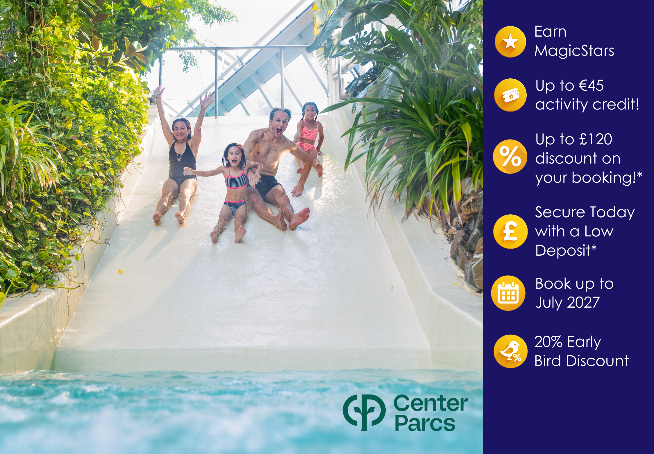 MagicBreaks Up to 15% Off Last Minute Center Parcs Europe Stays carousel banner